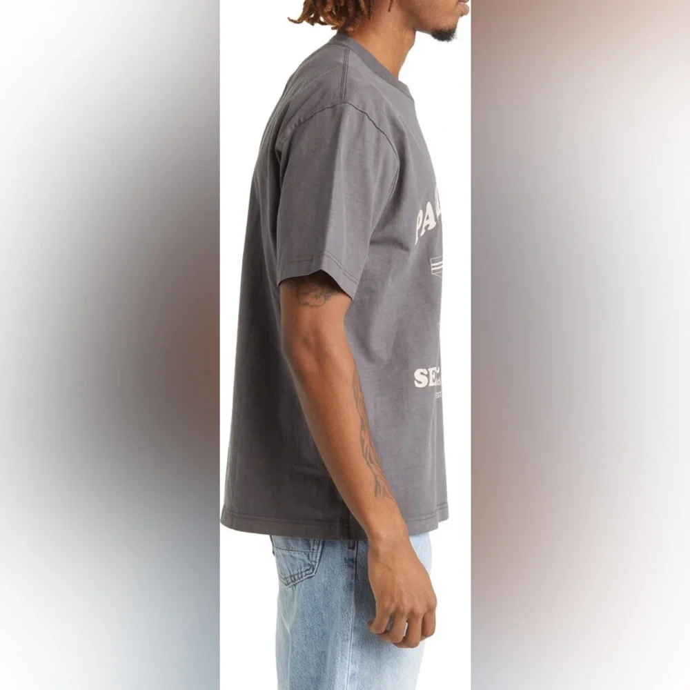 PacSun Men's Service Station Graphic Tee - Grey Size M, heavyweight